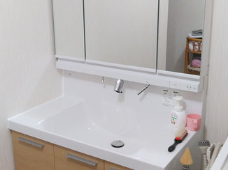 洗面リフォーム 清潔に使える便利な洗面台＆トイレ